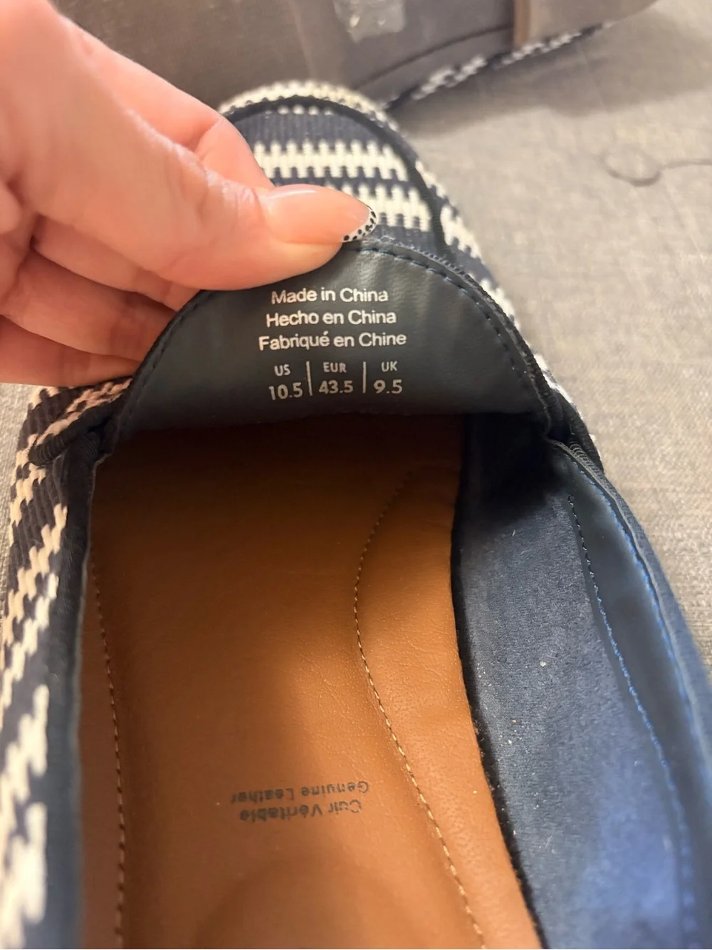 Aldo Men’s Navy and White Striped Woven Loafers